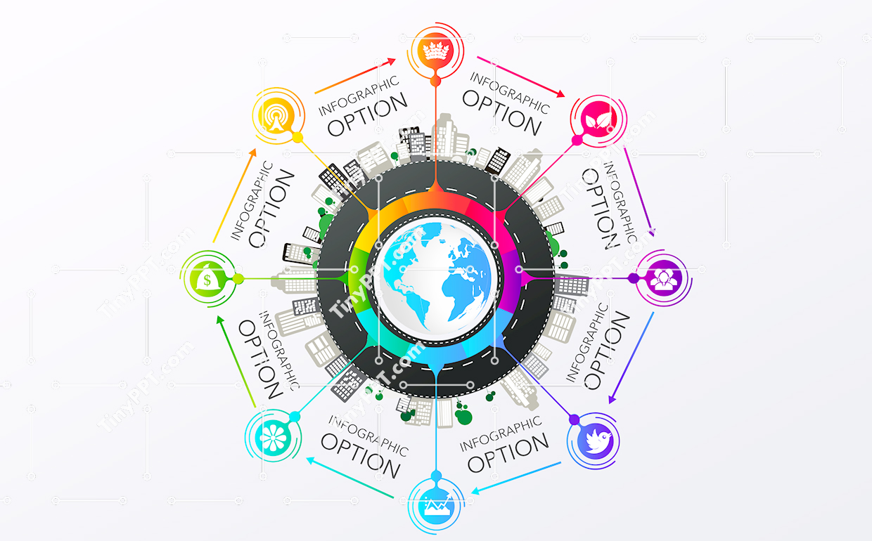 Global Network Infographic PowerPoint