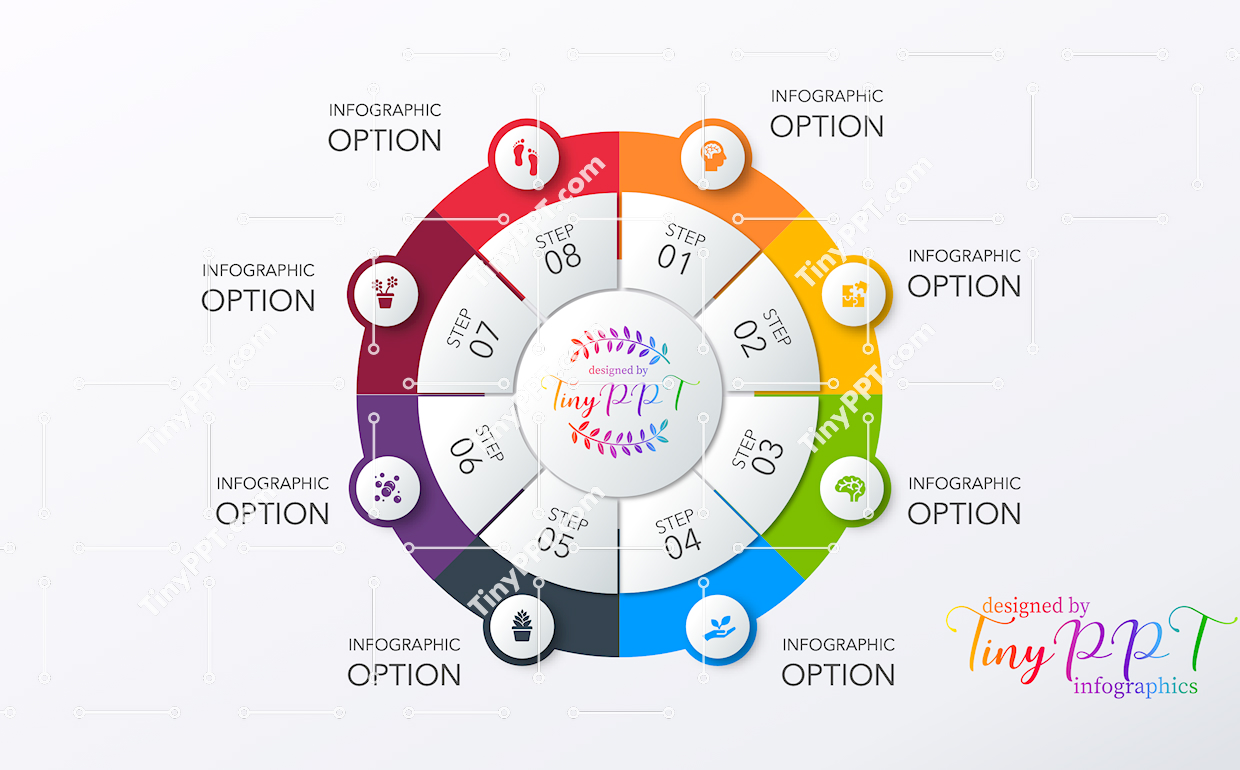Eight Step Cycle Diagram PPT