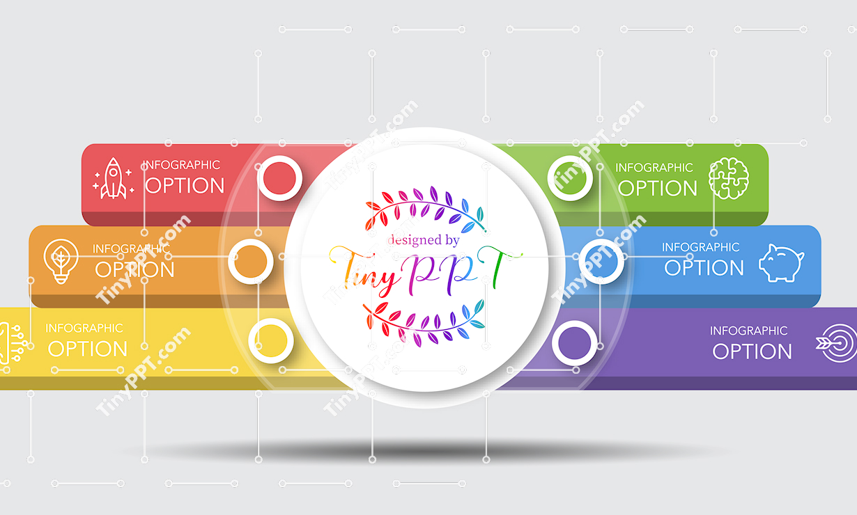 Horizontal Options Ribbon Infographic PPT
