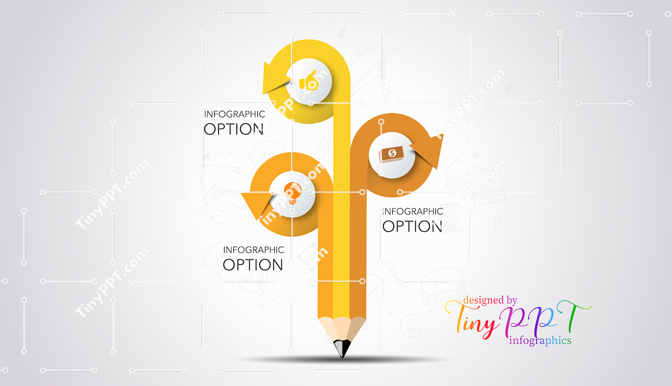Cycle Pencil Infographic PowerPoint
