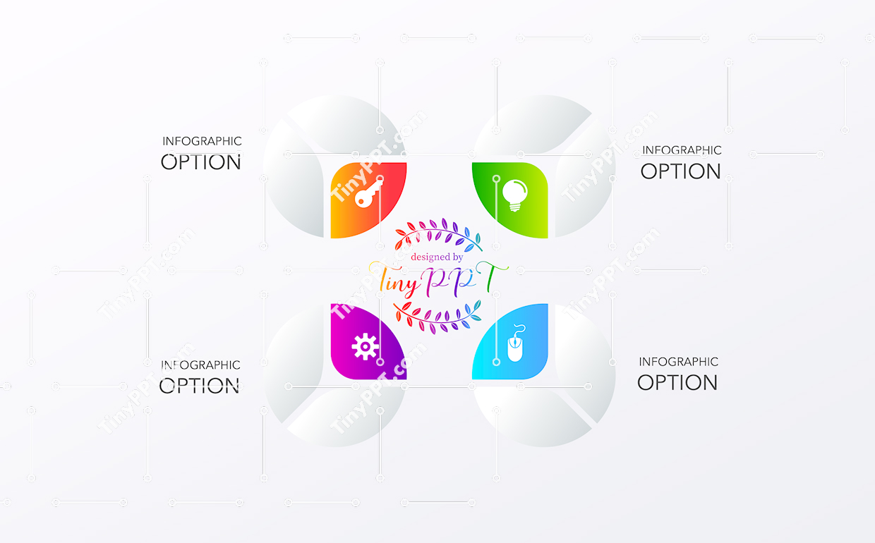 Four Options Relationship Diagram PPT