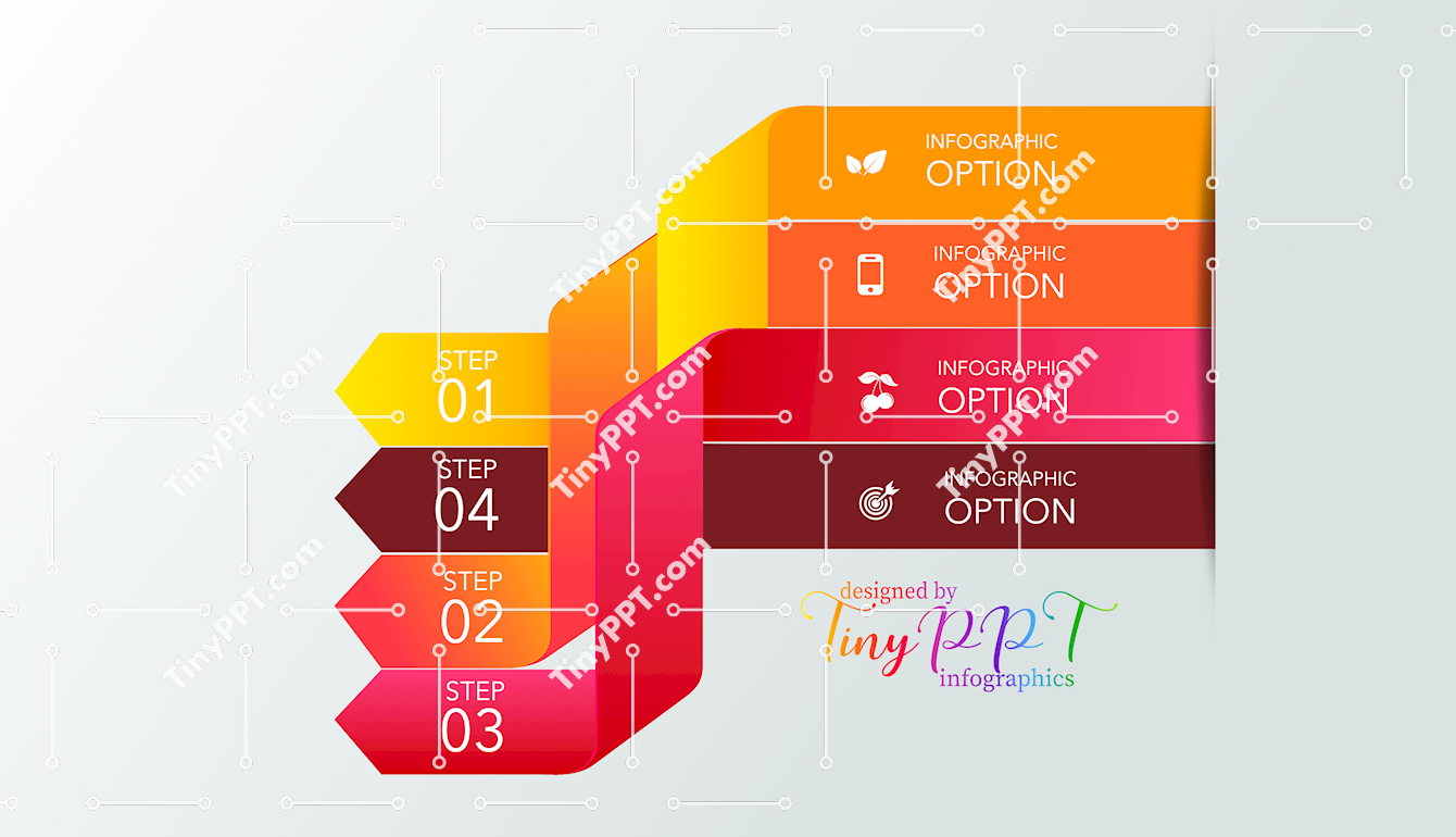Infographic Step Ribbon PPT