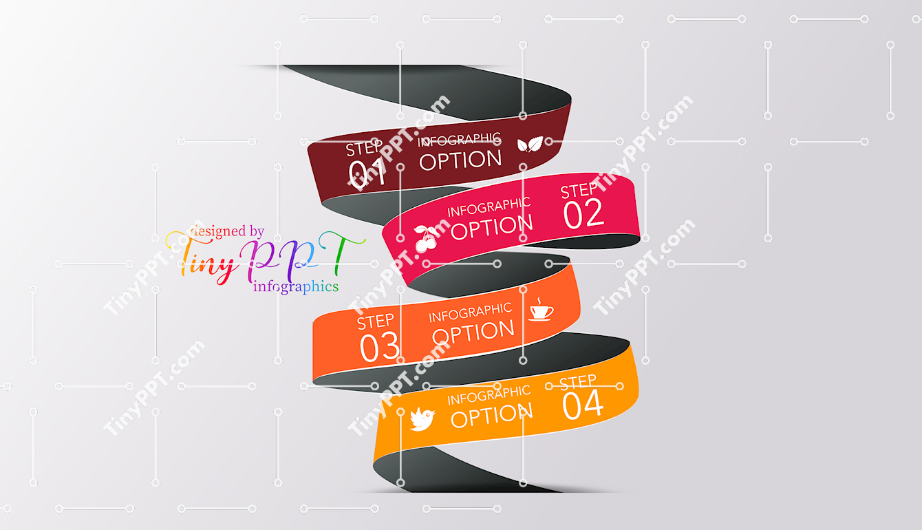 Ribbon Flow Process PowerPoint