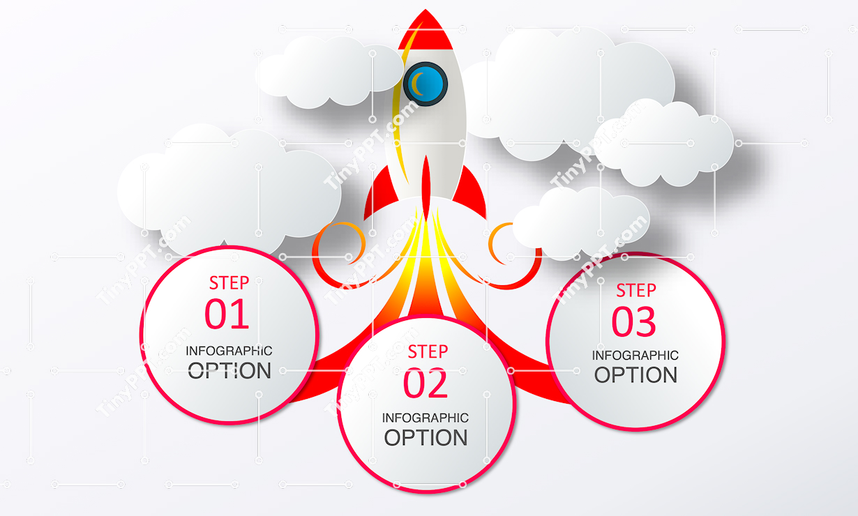 Rocket Steps Diagram PowerPoint