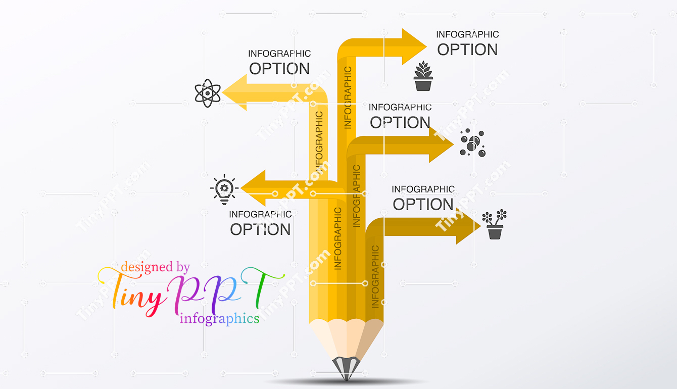 Growth Path Pencil Infographic