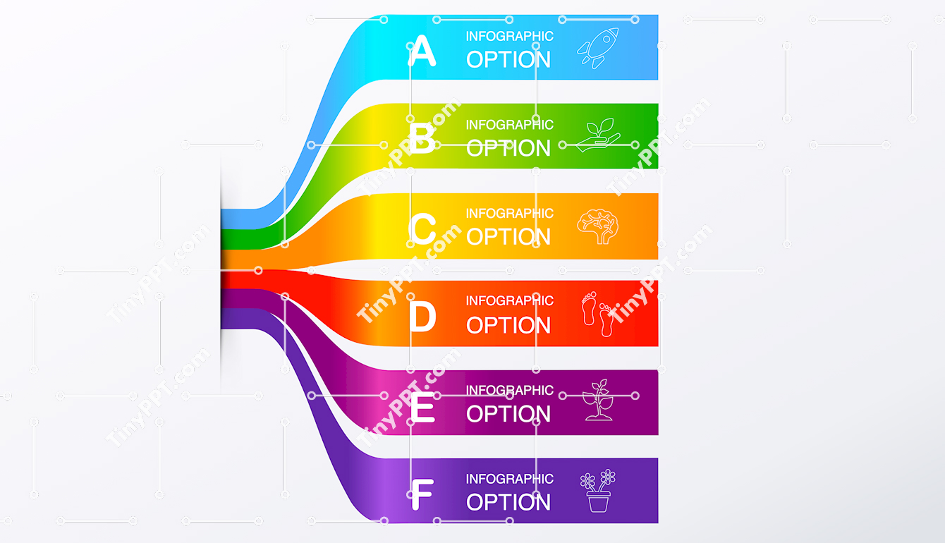 Curved Flow Diagram PPT Slide