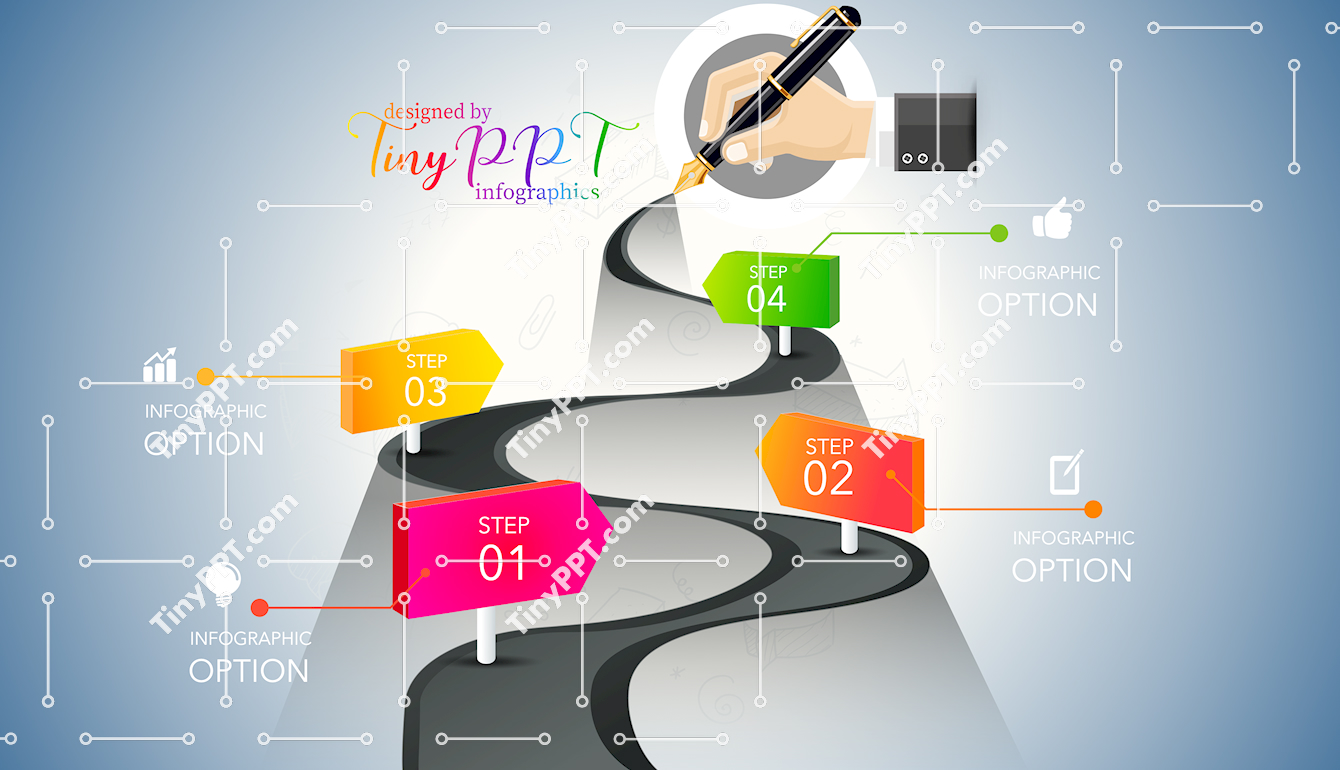 Step Roadmap Infographic PPT Slide