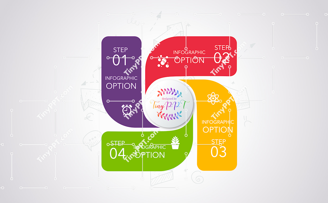 Four Step Cycle Infographic Template