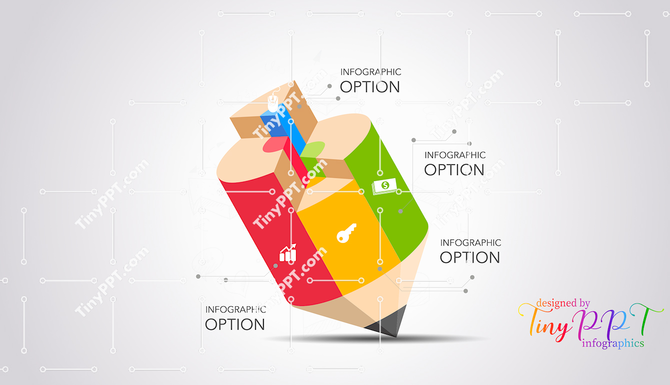 Process Pencil Segments Diagram PPT