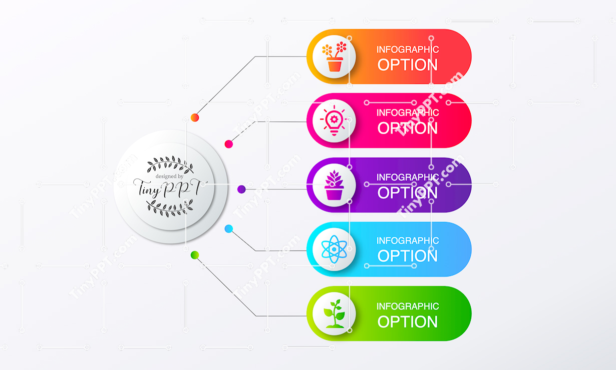Vertical Options List PPT Slide