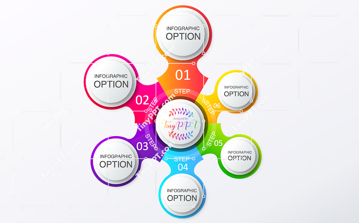 Six stage process diagram PPT