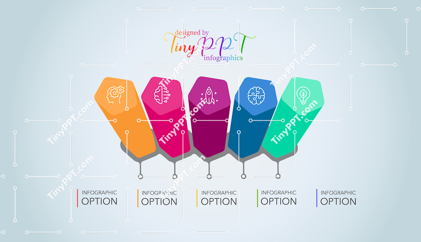 Five Step List Diagram PPT
