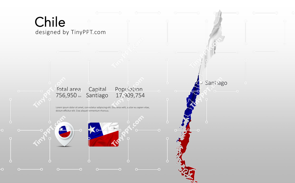 Chile Vertical Map PPT Slide