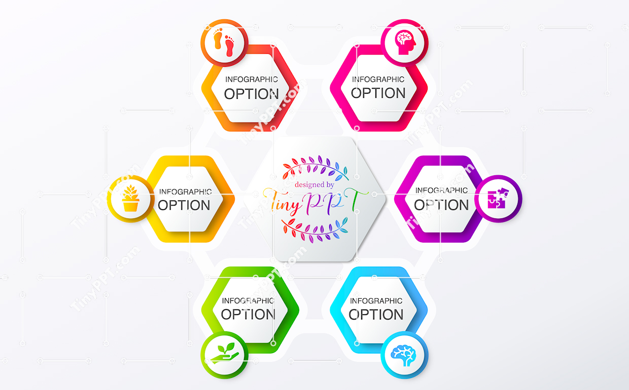 Hexagon List Infographic Template