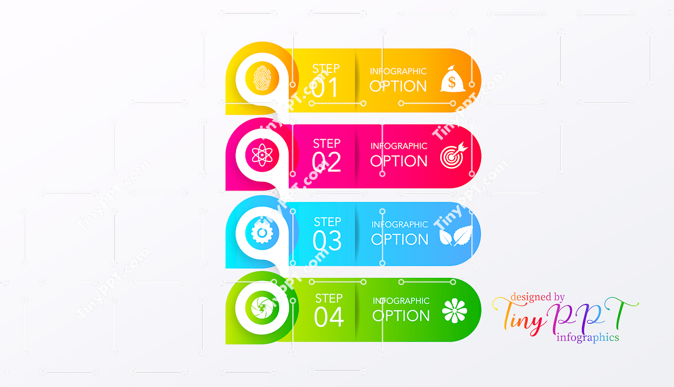 Infographic Rounded Steps PPT