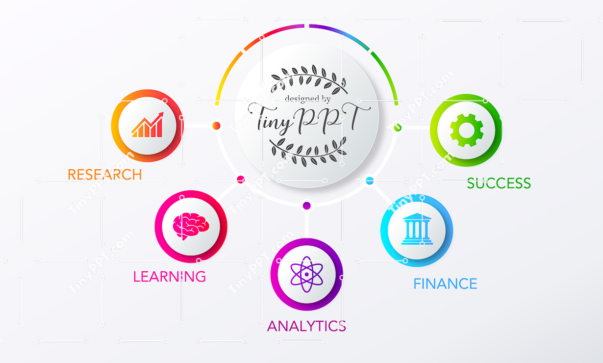 Process Hub Learning Icons PPT