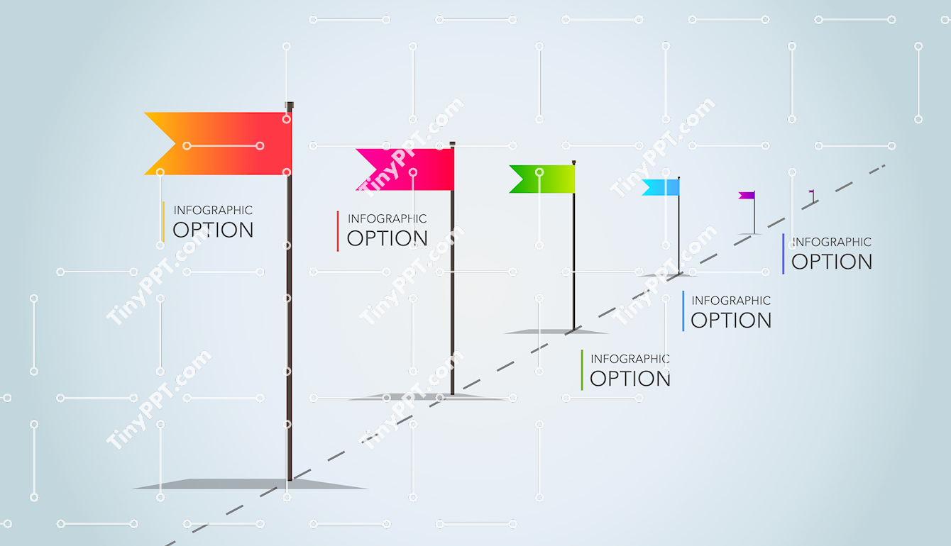 Roadmap Flags Diagram PPT