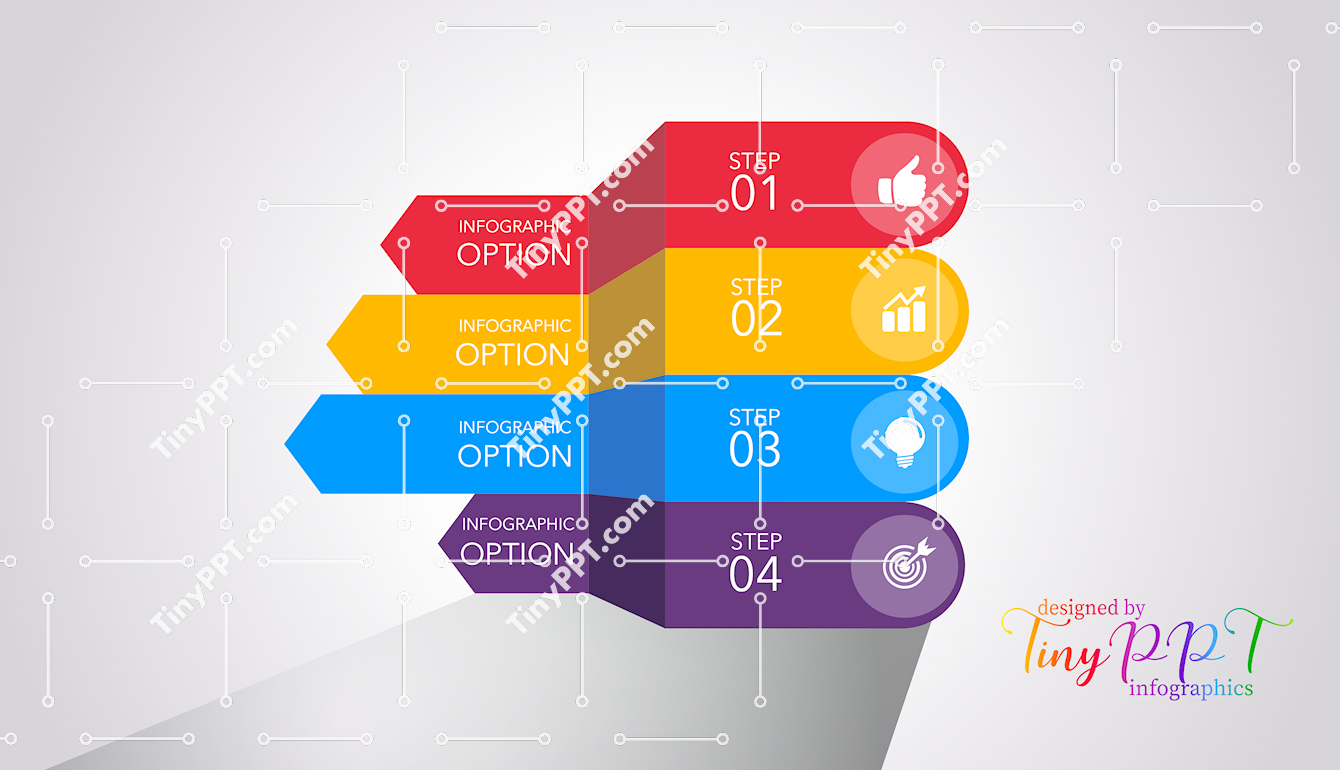 Four Step Arrow Diagram PPT