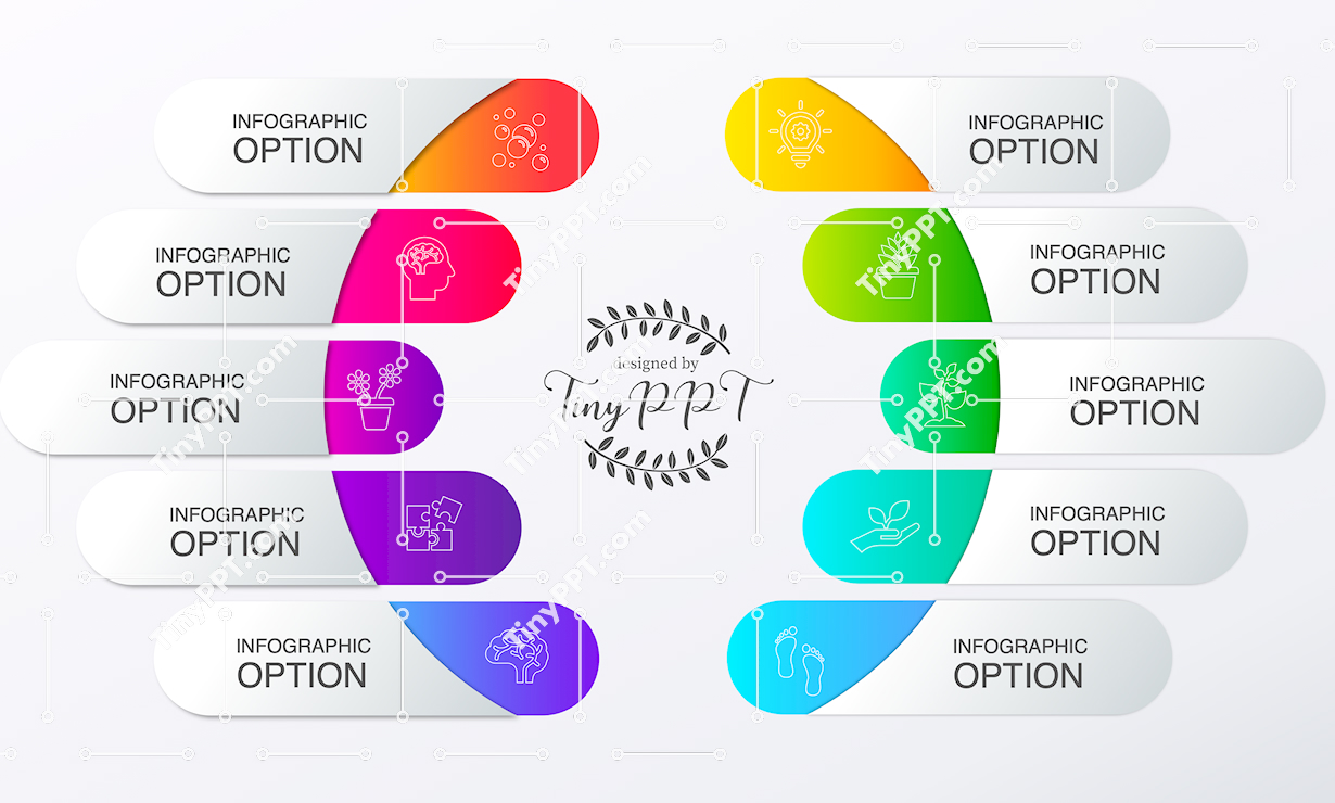 List Curved Options Infographic PPT