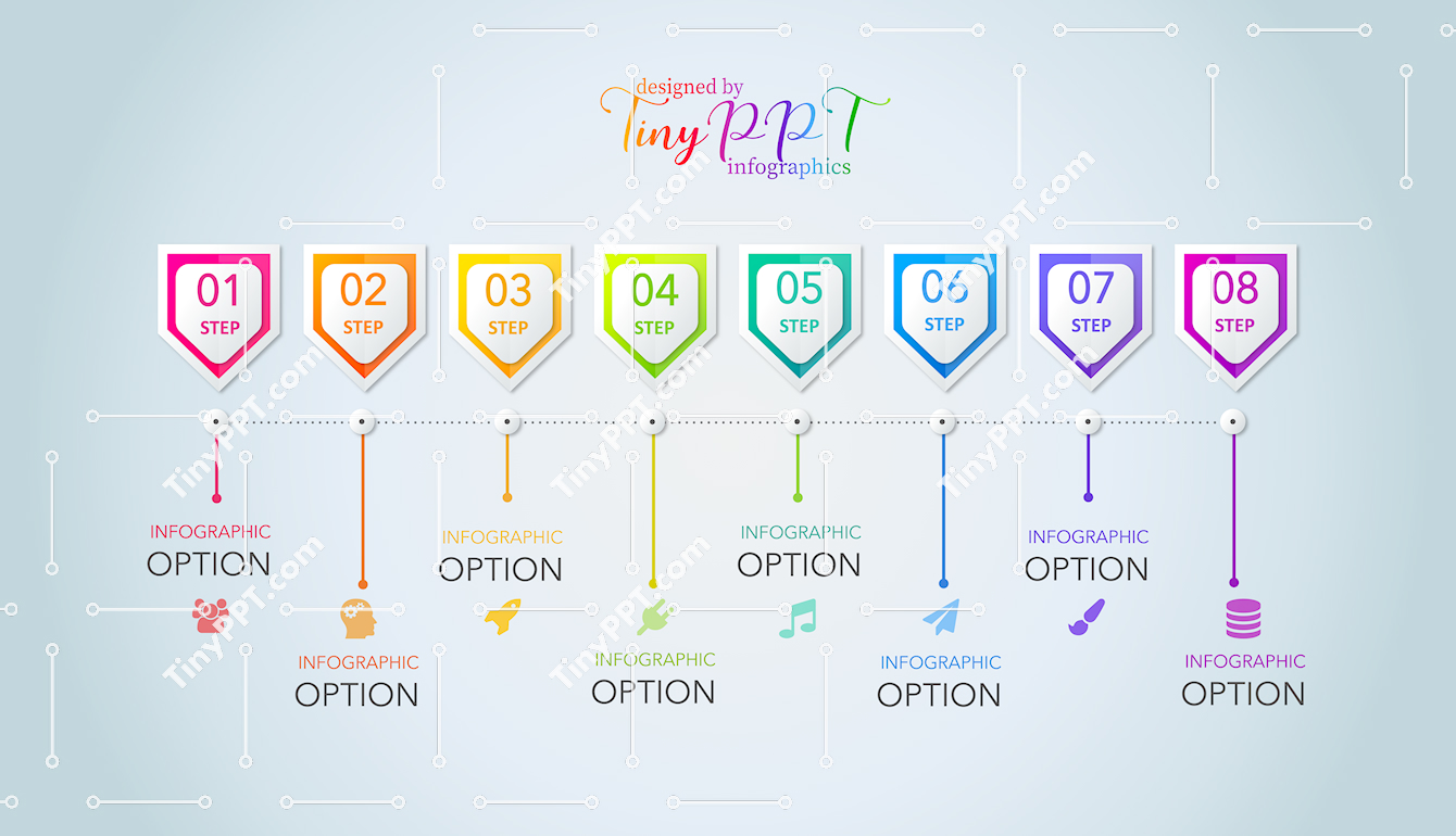 Vertical Steps Timeline PPT