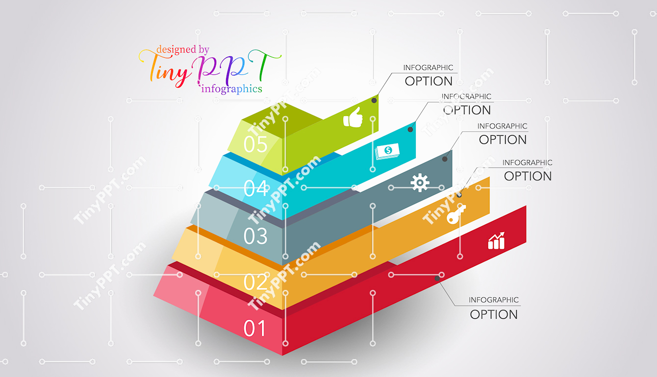 Layered Steps PowerPoint Slide