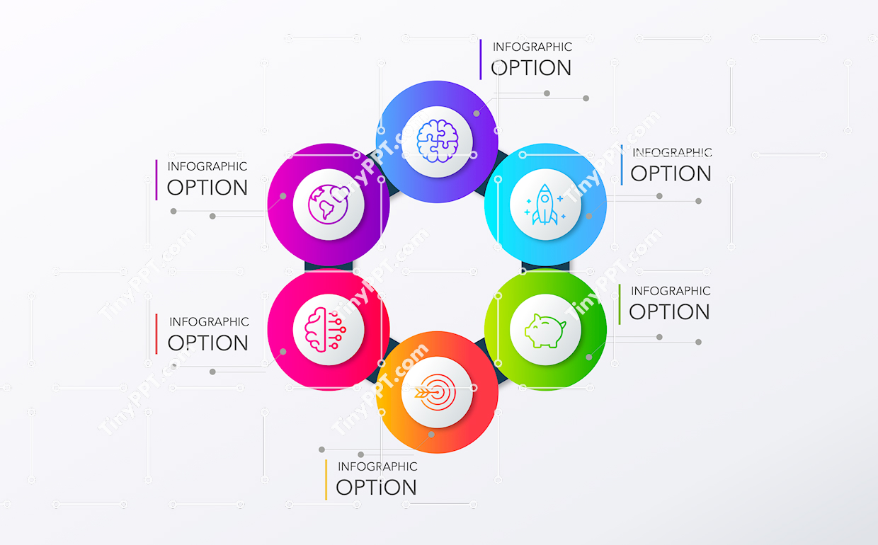 Six Step Circular Workflow PPT