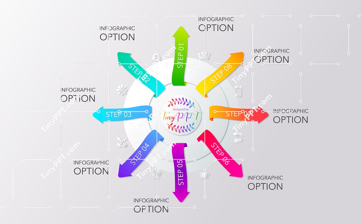 Eight Step Workflow Diagram PPT