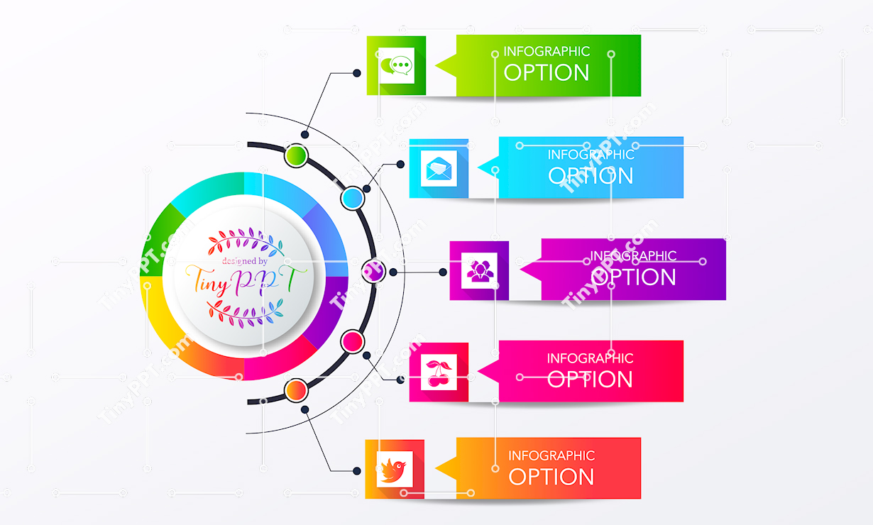 Radial List Infographic PPT