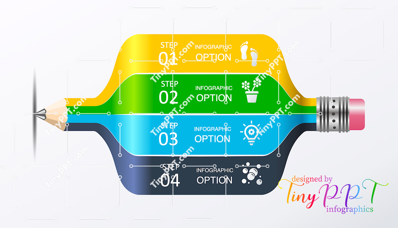 Layered Pencil Steps Diagram