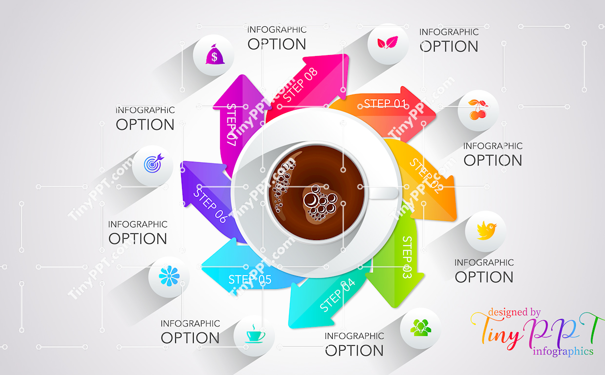 Radial Steps Process PowerPoint