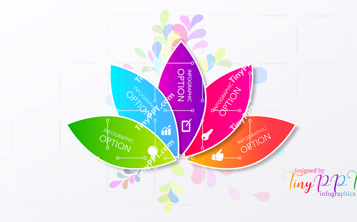Petal style infographic PowerPoint