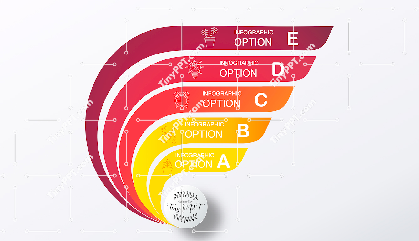 Layered Curve Options Diagram PPT