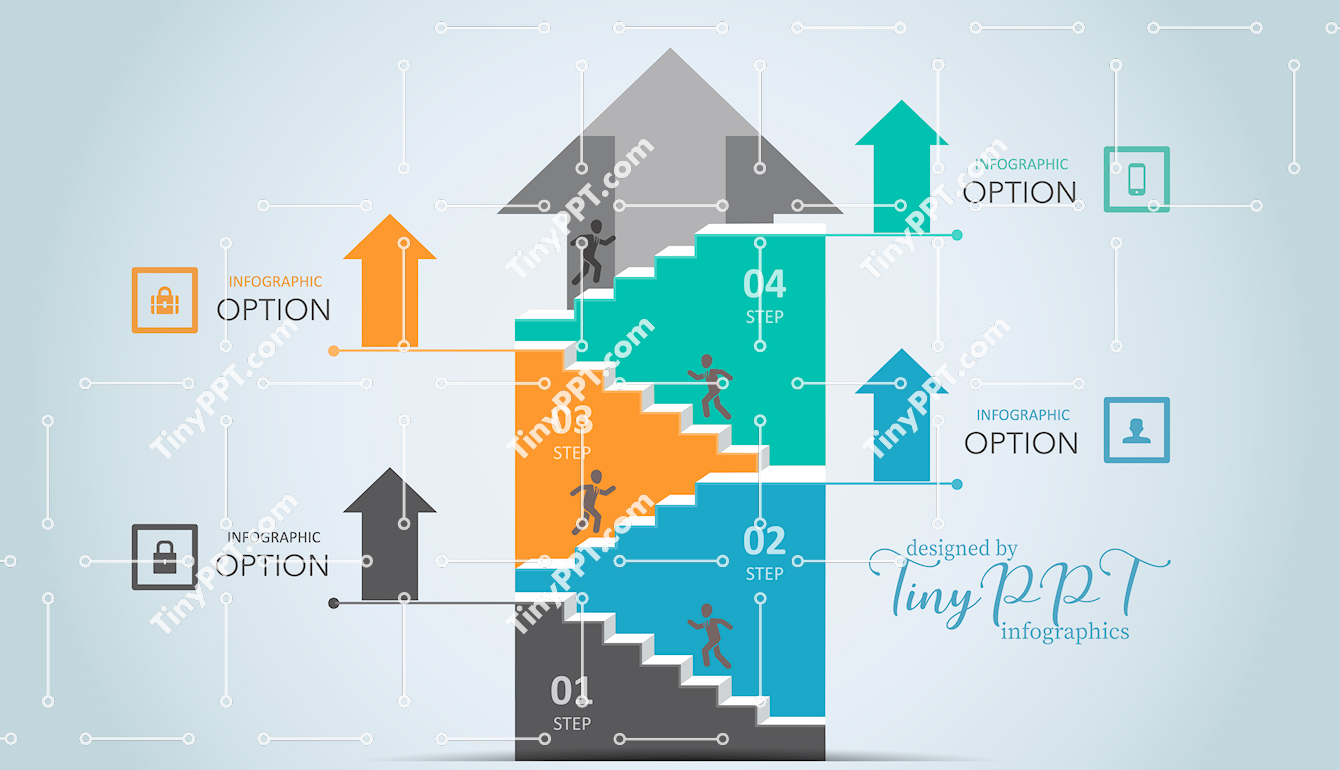 Staircase Process Infographic PPT