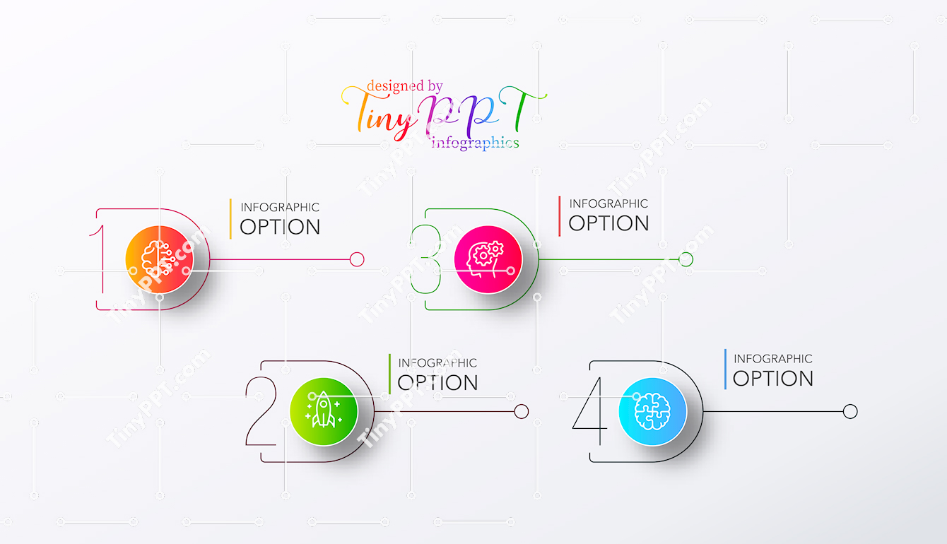 Minimal Step Cards Infographic