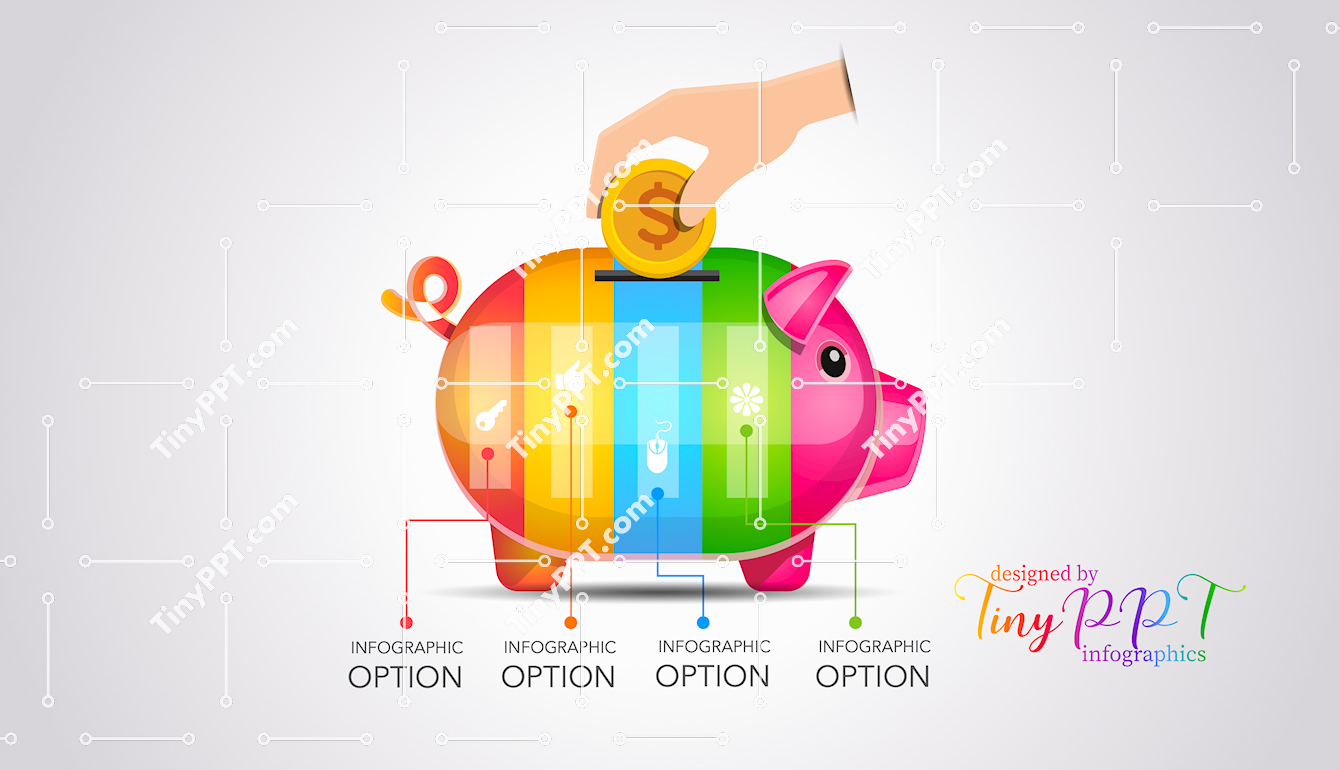 Financial Piggy Bank Infographic PPT