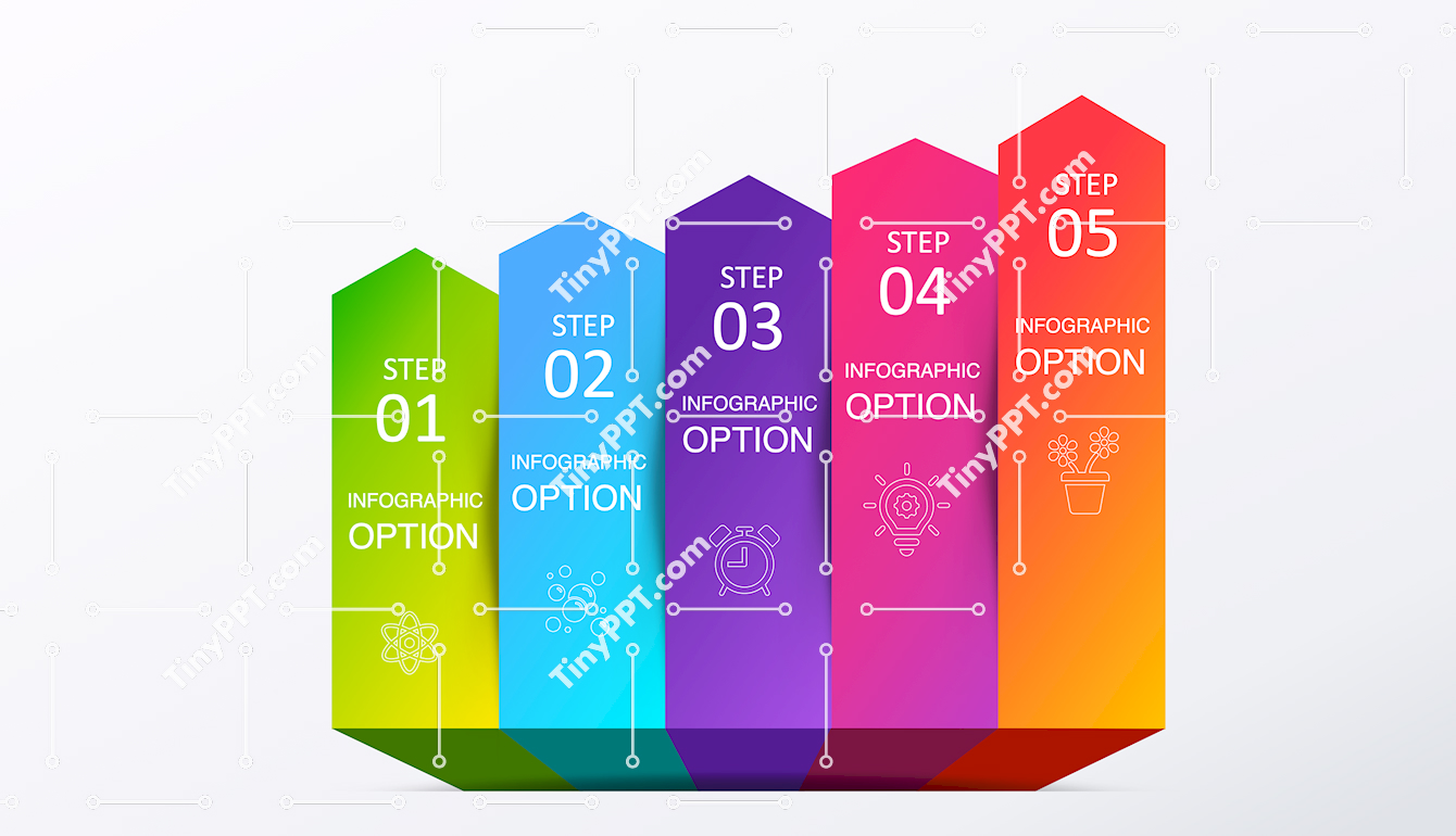 Five Step Vertical Process PPT