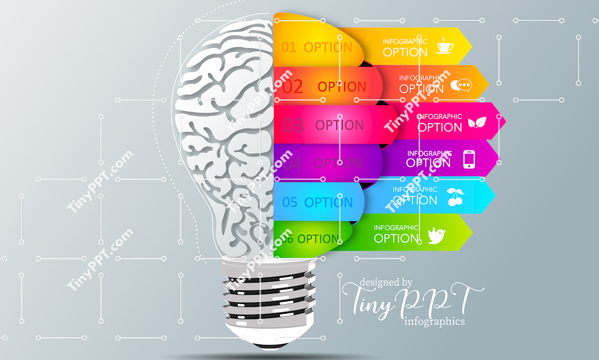 List Brain Steps Infographic PPT