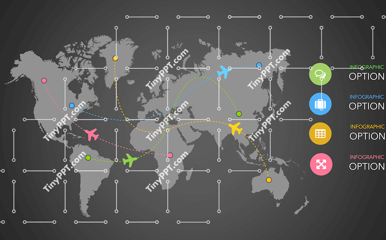 Global Travel Routes Infographic PPT