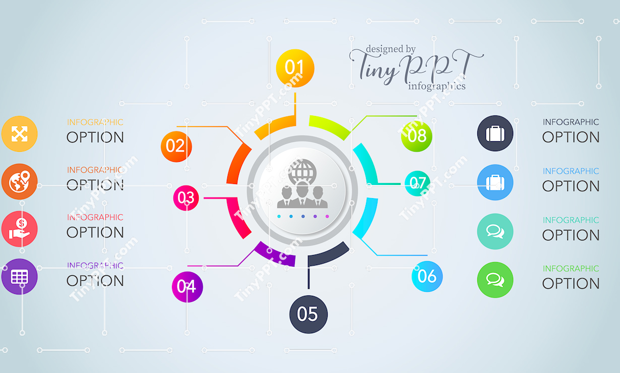 Radial Hub Process Diagram PPT