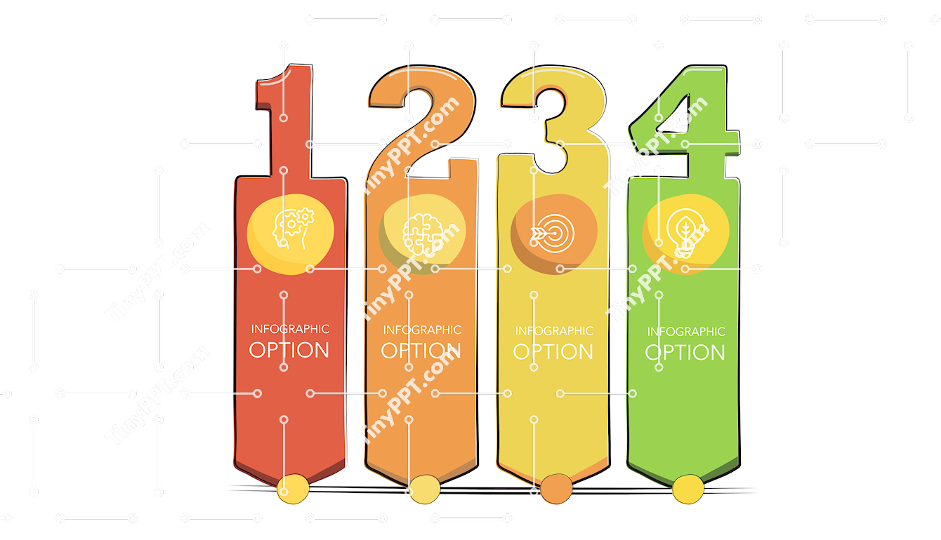 Four Option Process Cards PPT