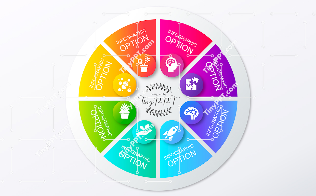Multi Option Wheel Infographic PPT