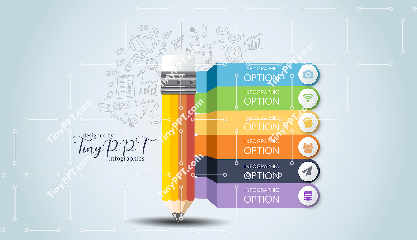 List Pencil Infographic PPT Slide