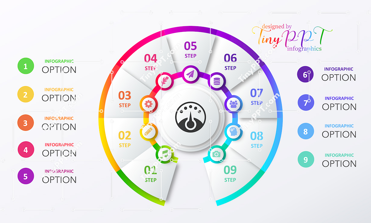 Radial Steps Diagram PPT