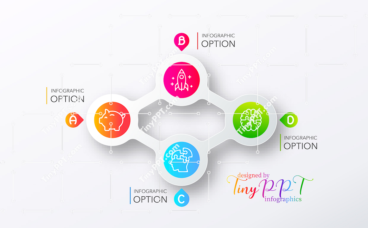 Connected Nodes Process PPT Diagram