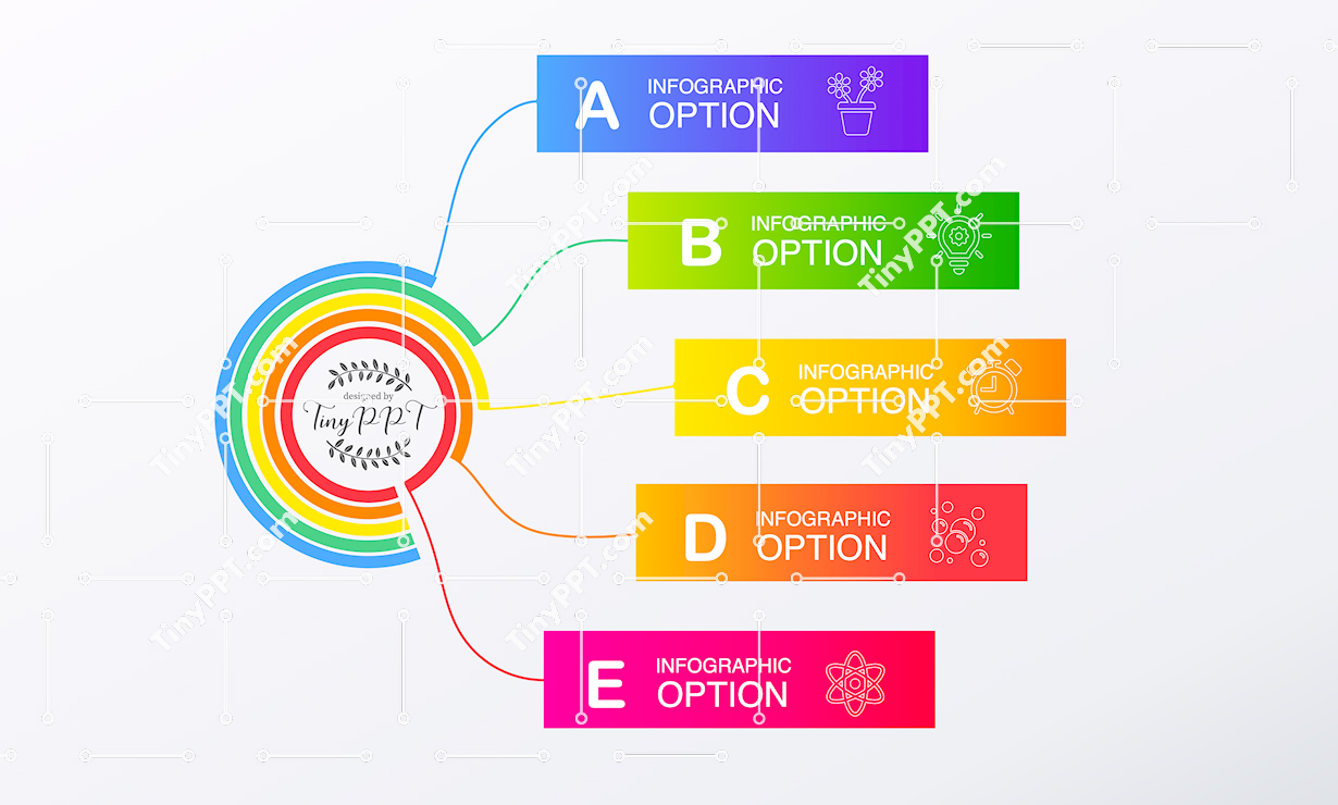 Radial List Infographic PPT