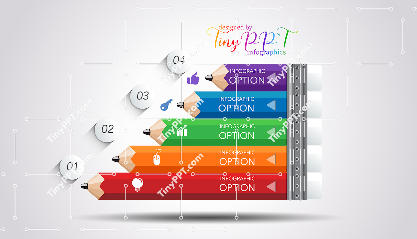 Step List Pencil Infographic Slide