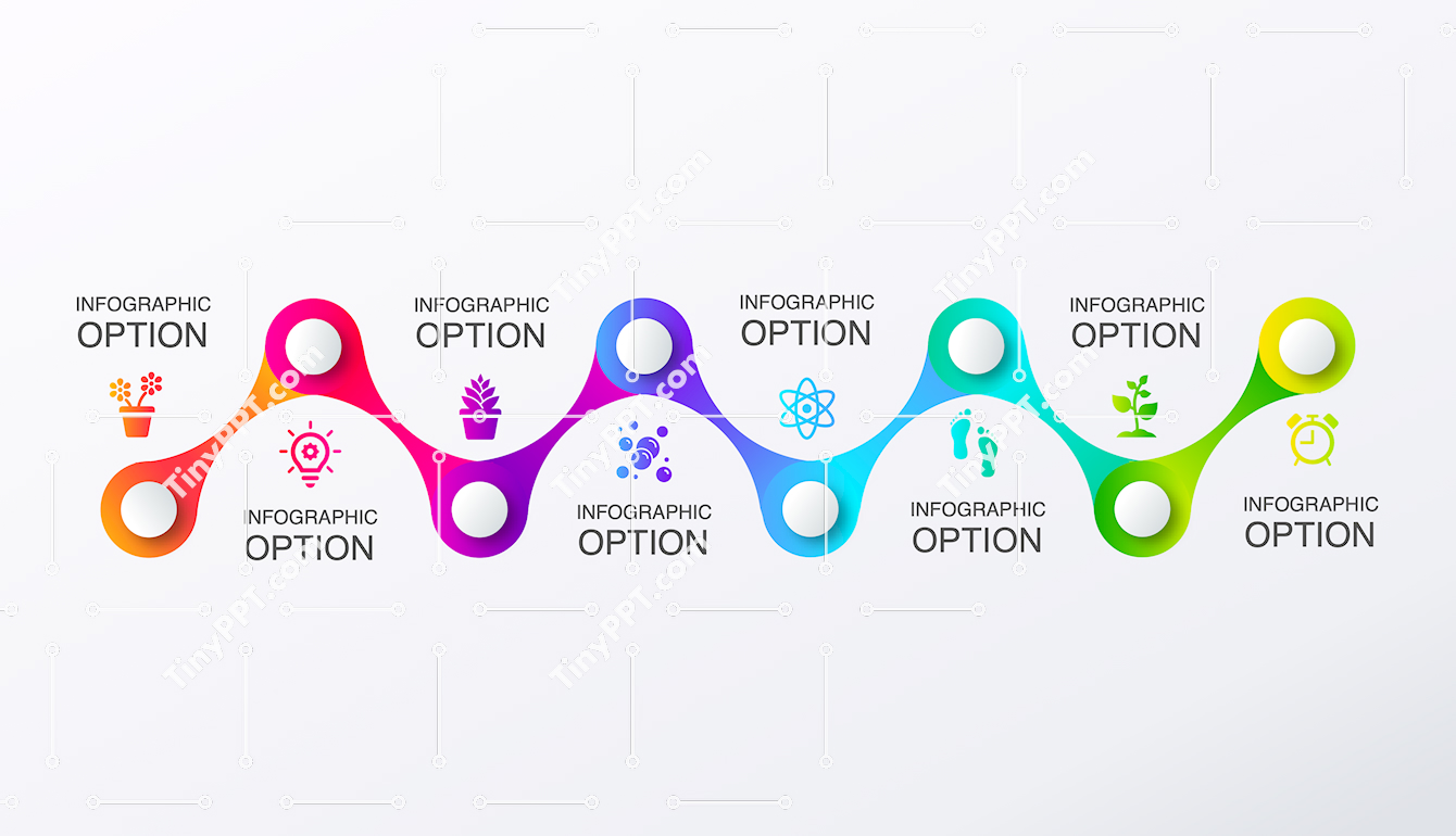 Linked Node Workflow Infographic PPT