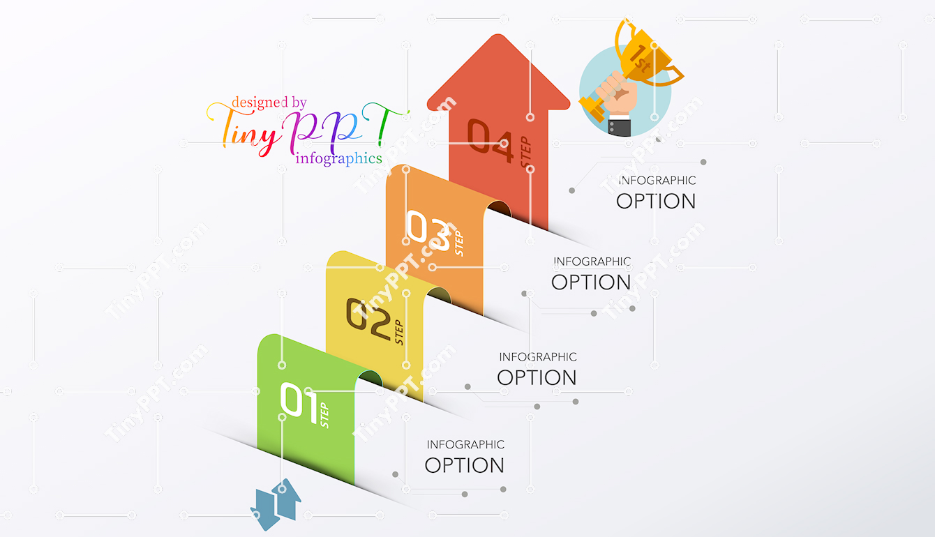 Upward Steps Process PPT Slide