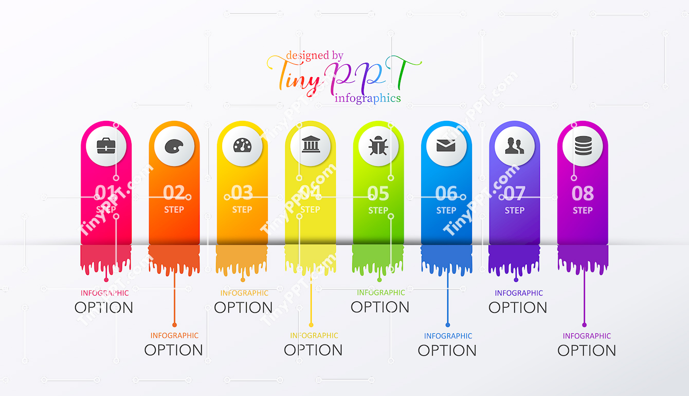 Vertical Ribbon Steps Infographic