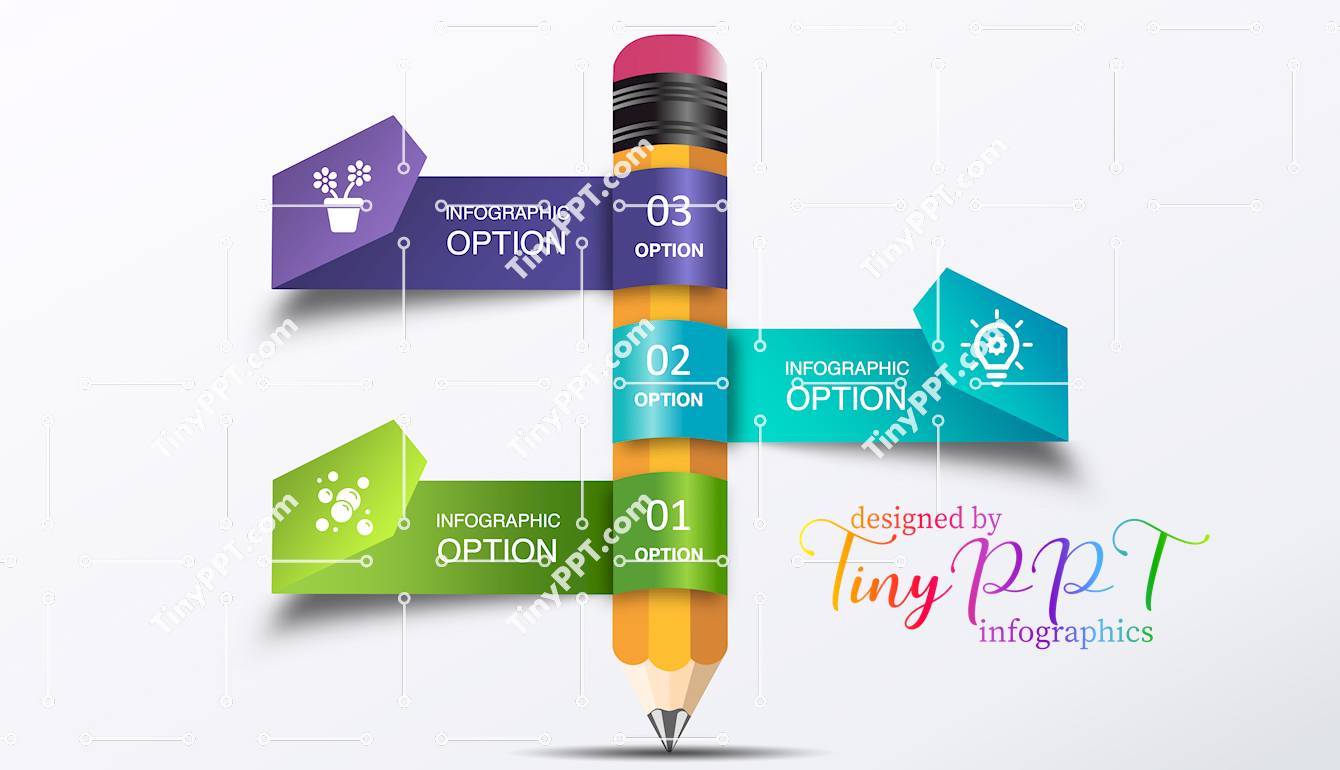 Vertical Steps Pencil Infographic